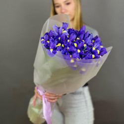Букет из 21 синего ириса
